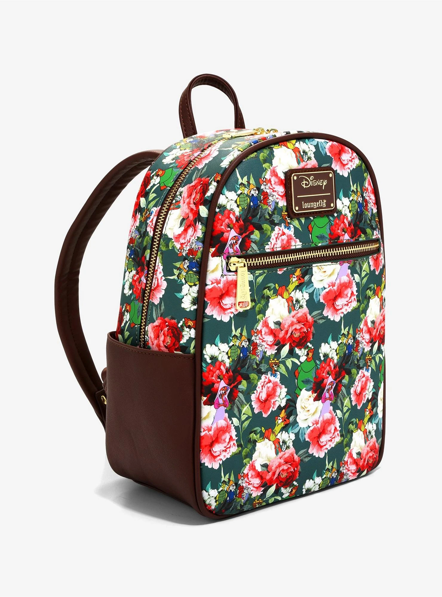 Loungefly Disney Robin Hood Characters Floral Mini Backpack - BoxLunch Exclusive 4 Loungefly Disney Robin Hood Characters Floral Mini Backpack - BoxLunch Exclusive - Image 2
