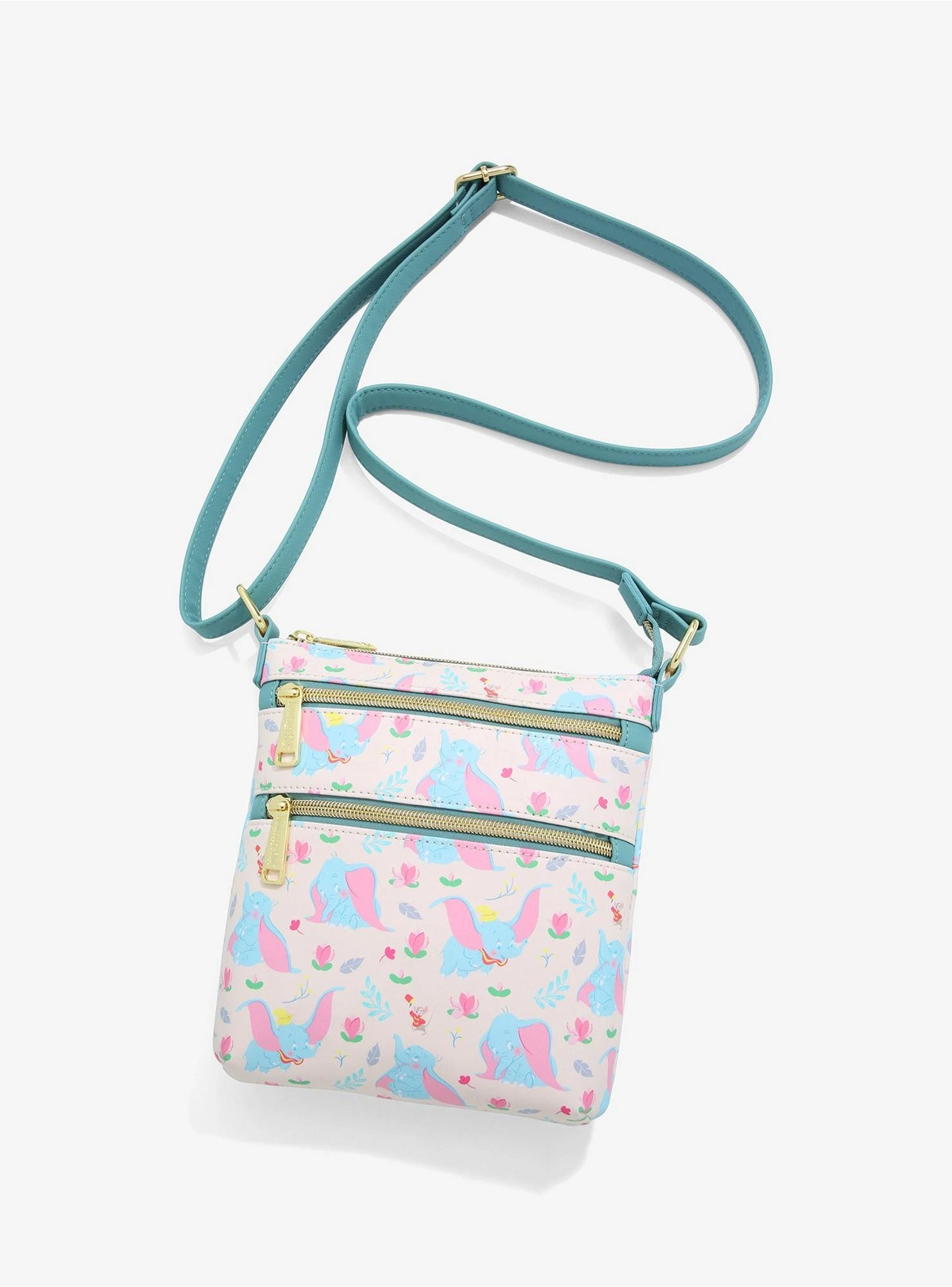 Loungefly Disney Dumbo Floral Allover Print Crossbody Bag - BoxLunch Exclusive 3 Loungefly Disney Dumbo Floral Allover Print Crossbody Bag - BoxLunch Exclusive