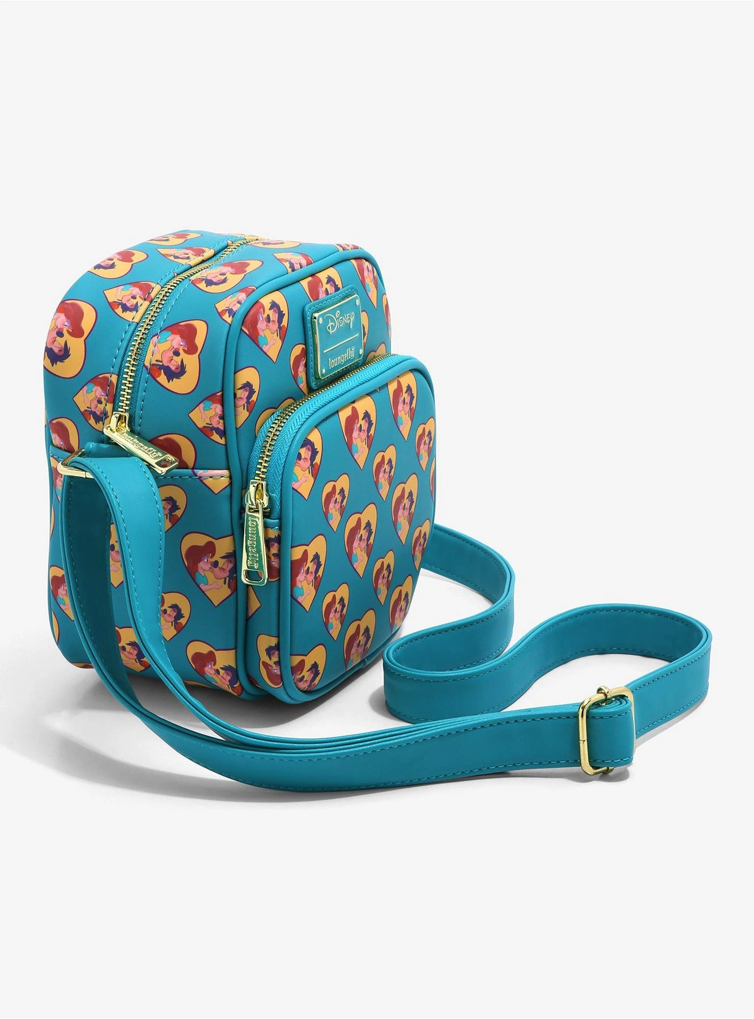 Loungefly Disney A Goofy Movie Heart Kiss Allover Print Crossbody Bag - BoxLunch Exclusive 4 Loungefly Disney A Goofy Movie Heart Kiss Allover Print Crossbody Bag - BoxLunch Exclusive - Image 2