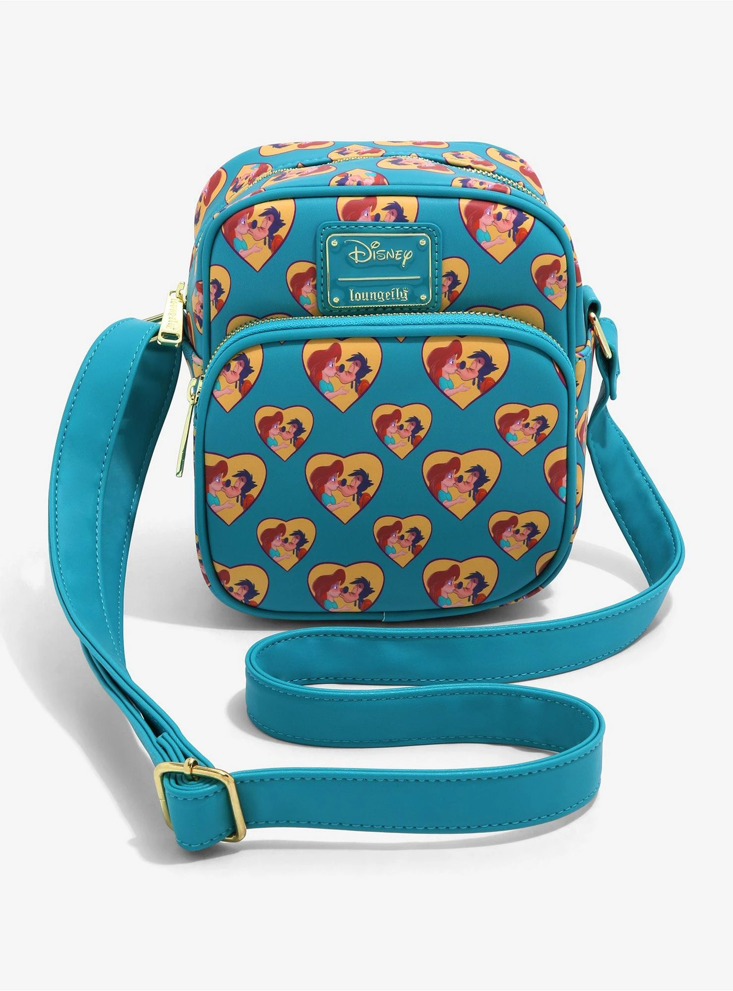 Loungefly Disney A Goofy Movie Heart Kiss Allover Print Crossbody Bag - BoxLunch Exclusive 3 Loungefly Disney A Goofy Movie Heart Kiss Allover Print Crossbody Bag - BoxLunch Exclusive