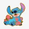 Loungefly Disney Lilo & Stitch Grinning Stitch With Tulips Enamel Pin - BoxLunch Exclusive -Loungefly 20058546 hi