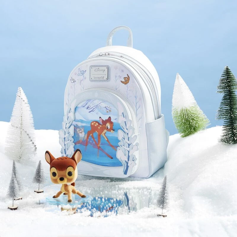 LOUNGEFLY Limited Edition Bundle Exclusive - Bambi On Ice Lenticular Mini Backpack And Pop! Bambi (Flocked) 4 LOUNGEFLY Limited Edition Bundle Exclusive - Bambi On Ice Lenticular Mini Backpack And Pop! Bambi (Flocked) - Image 2