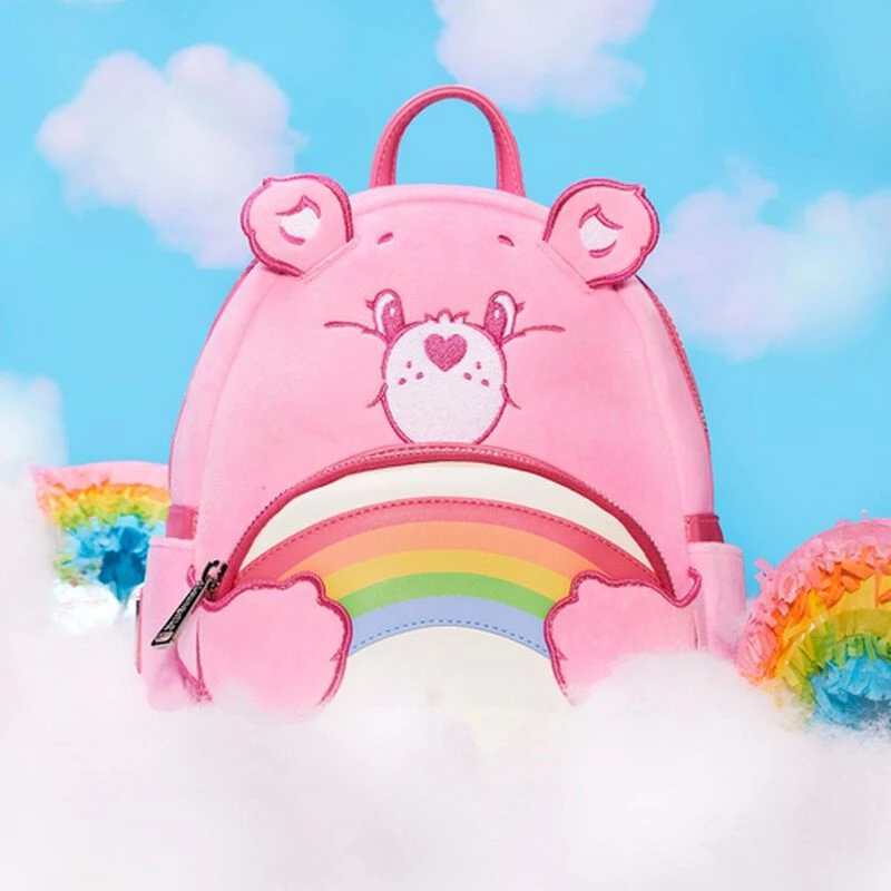 LOUNGEFLY Exclusive - Care Bears 40th Anniversary Cheer Bear Cosplay Plush Mini Backpack 4 LOUNGEFLY Exclusive - Care Bears 40th Anniversary Cheer Bear Cosplay Plush Mini Backpack - Image 2