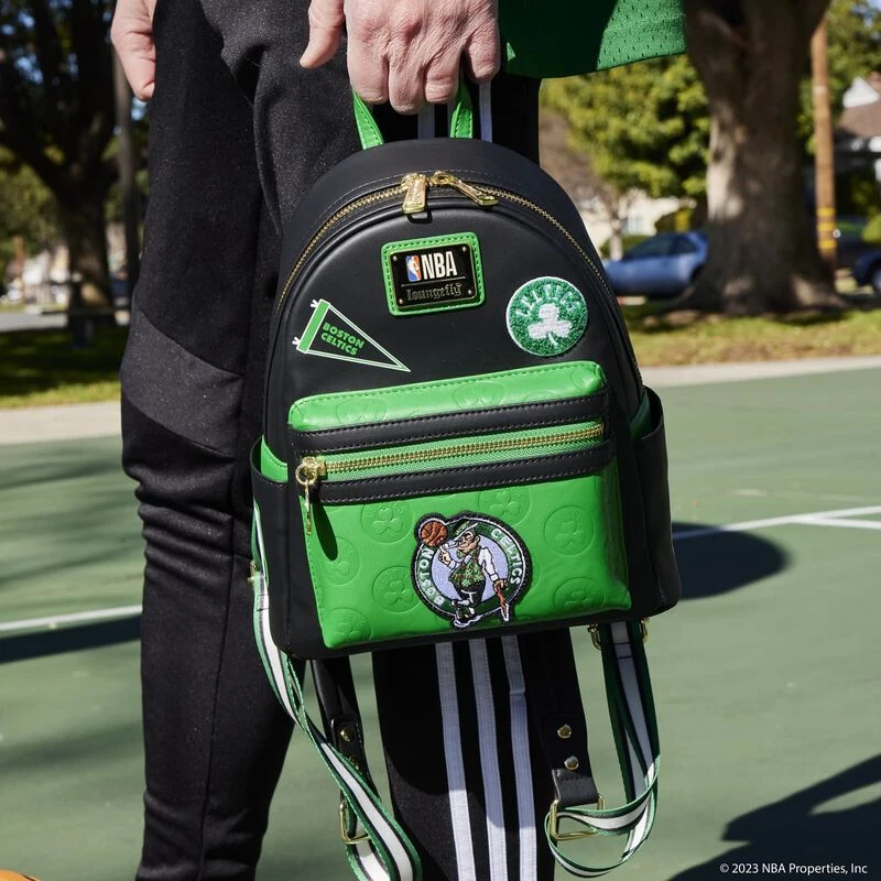 LOUNGEFLY NBA Boston Celtics Patch Icons Mini Backpack 4 LOUNGEFLY NBA Boston Celtics Patch Icons Mini Backpack - Image 2