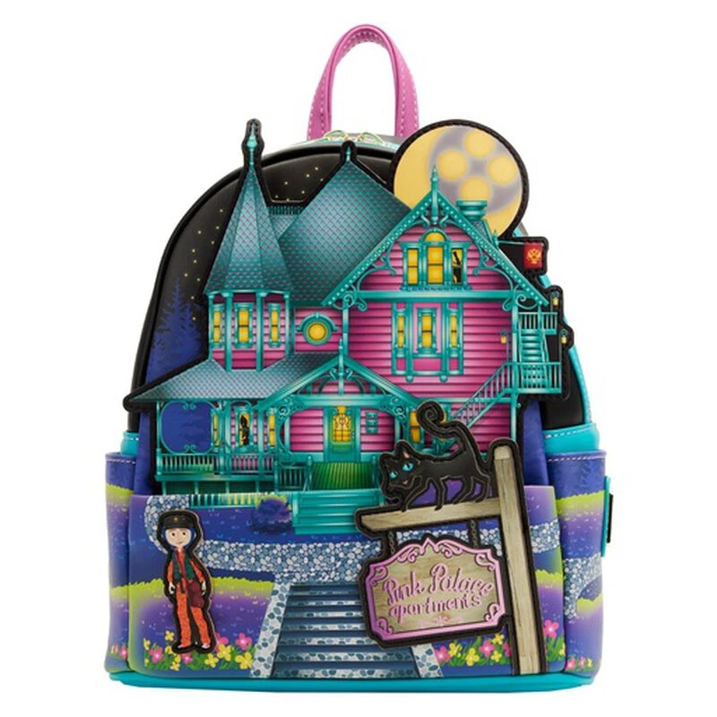 LOUNGEFLY Coraline Glow In The Dark House Mini Backpack 3 LOUNGEFLY Coraline Glow In The Dark House Mini Backpack