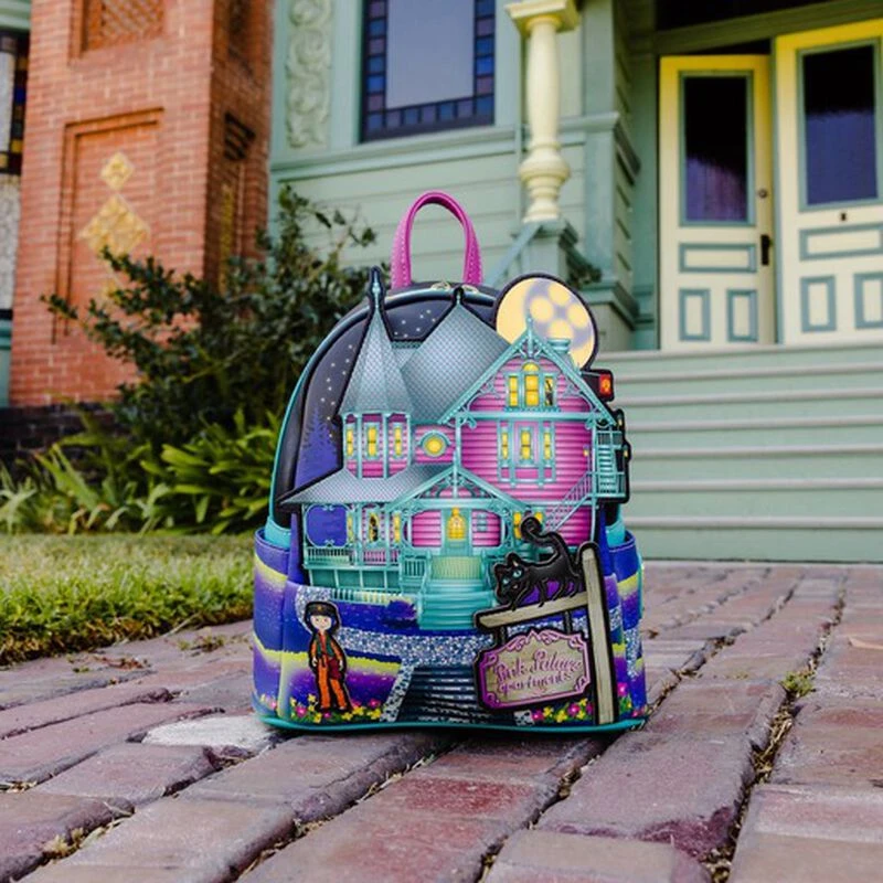 LOUNGEFLY Coraline Glow In The Dark House Mini Backpack 4 LOUNGEFLY Coraline Glow In The Dark House Mini Backpack - Image 2