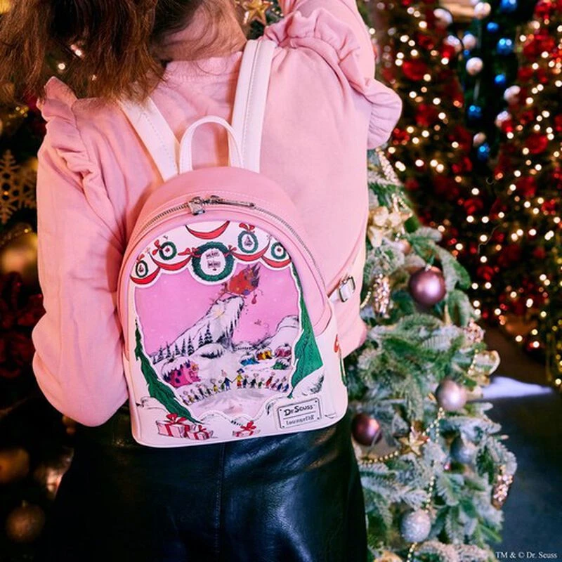 LOUNGEFLY Dr. Seuss' How The Grinch Stole Christmas! Lenticular Scene Mini Backpack 4 LOUNGEFLY Dr. Seuss' How The Grinch Stole Christmas! Lenticular Scene Mini Backpack - Image 2