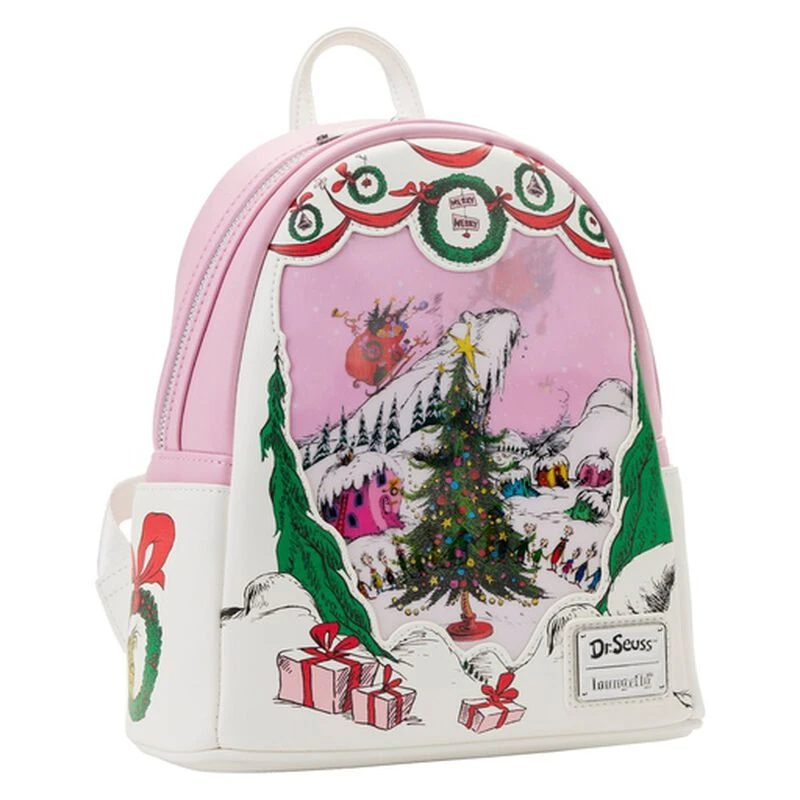 LOUNGEFLY Dr. Seuss' How The Grinch Stole Christmas! Lenticular Scene Mini Backpack 5 LOUNGEFLY Dr. Seuss' How The Grinch Stole Christmas! Lenticular Scene Mini Backpack - Image 3