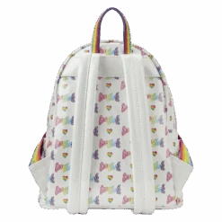LOUNGEFLY Lisa Frank Rainbow Heart Mini Backpack With Waist Bag -Loungefly LSFBK0005 LFLISAFRANKLOGOHEARTDETACHABLERAINBOWBAGMINIBACKPACK0304BACK
