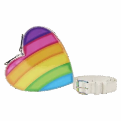 LOUNGEFLY Lisa Frank Rainbow Heart Mini Backpack With Waist Bag -Loungefly LSFBK0005 LFLISAFRANKLOGOHEARTDETACHABLERAINBOWBAGMINIBACKPACK0319POUCH