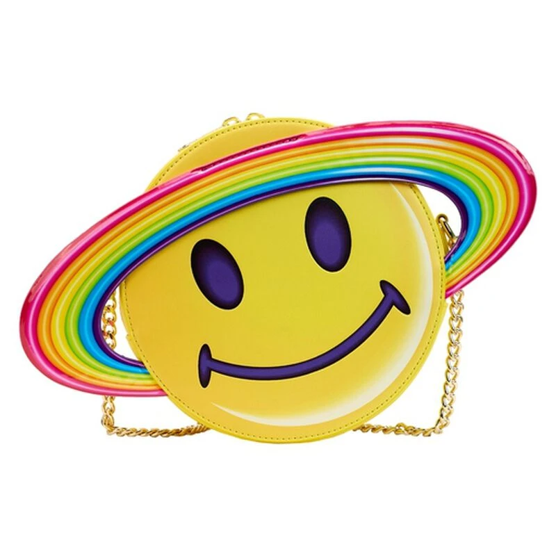 LOUNGEFLY Lisa Frank Yellow Rainbow Ring Saturn Crossbody Bag 3 LOUNGEFLY Lisa Frank Yellow Rainbow Ring Saturn Crossbody Bag