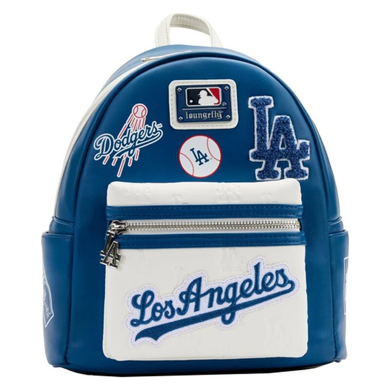 LOUNGEFLY MLB LA Dodgers Patches Mini Backpack 3 LOUNGEFLY MLB LA Dodgers Patches Mini Backpack