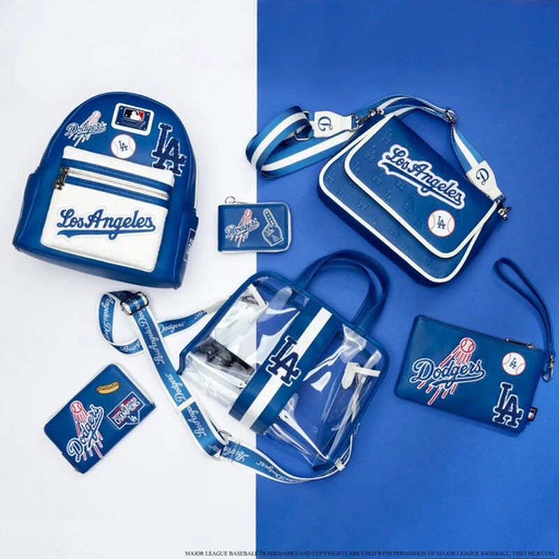 LOUNGEFLY MLB LA Dodgers Patches Mini Backpack 4 LOUNGEFLY MLB LA Dodgers Patches Mini Backpack - Image 2