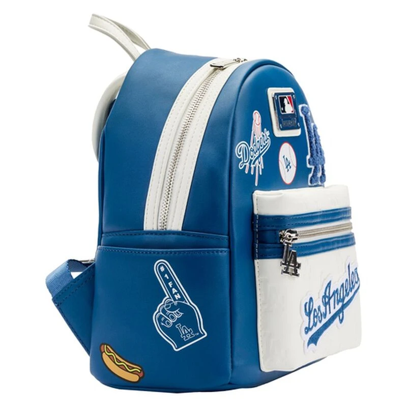 LOUNGEFLY MLB LA Dodgers Patches Mini Backpack 6 LOUNGEFLY MLB LA Dodgers Patches Mini Backpack - Image 4