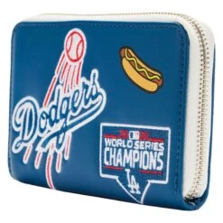 LOUNGEFLY MLB LA Dodgers Patches Zip Around Wallet -Loungefly MLBWA0013 3