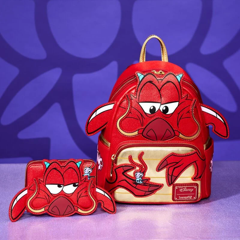 LOUNGEFLY Mulan 25th Anniversary Mushu Glitter Cosplay Mini Backpack 4 LOUNGEFLY Mulan 25th Anniversary Mushu Glitter Cosplay Mini Backpack - Image 2