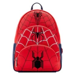 LOUNGEFLY Exclusive - Spider-Man Triple Pocket Multi Logo Mini Backpack
