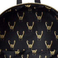 LOUNGEFLY Marvel Metallic Loki Mini Backpack -Loungefly MVBK0277 LFMARVELSHINELOKIMINIBACKPACK0154INSIDE