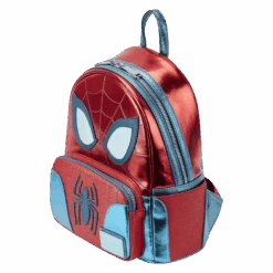 LOUNGEFLY Marvel Metallic Spider-Man Cosplay Mini Backpack -Loungefly MVBK0284 LFMARVELSHINESPIDERMANCOSPLAYMINIBACKPACK1011QUARTER