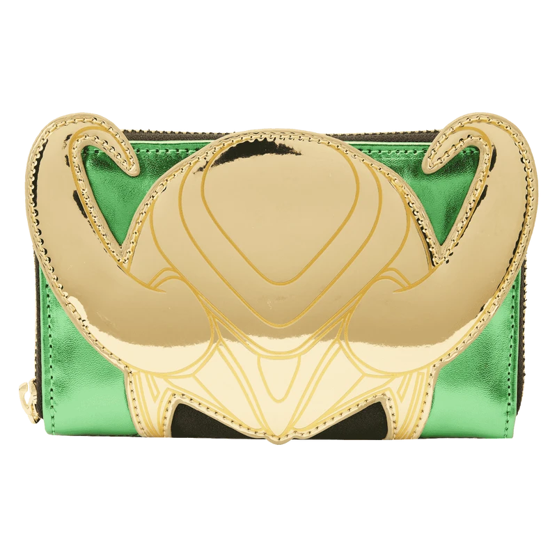 LOUNGEFLY Marvel Metallic Loki Zip Around Wallet 3 LOUNGEFLY Marvel Metallic Loki Zip Around Wallet