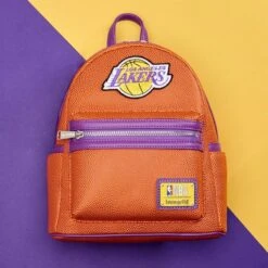 LOUNGEFLY NBA Los Angeles Lakers Basketball Logo Mini Backpack -Loungefly NBABK0002 2