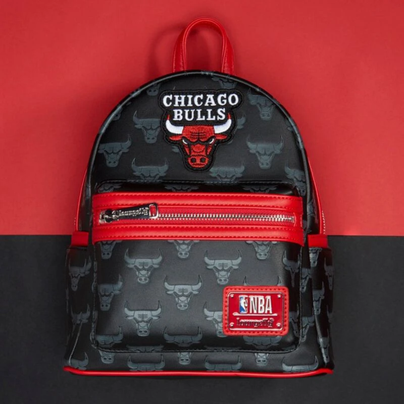 LOUNGEFLY NBA Chicago Bulls Logo Mini Backpack 4 LOUNGEFLY NBA Chicago Bulls Logo Mini Backpack - Image 2