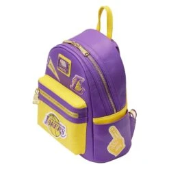 LOUNGEFLY NBA Los Angeles Lakers Patch Icons Mini Backpack -Loungefly NBABK0018 LFNBALALAKERSPATCHICONSMINIBACKPACK0351QUARTER