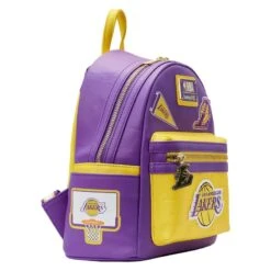 LOUNGEFLY NBA Los Angeles Lakers Patch Icons Mini Backpack -Loungefly NBABK0018 LFNBALALAKERSPATCHICONSMINIBACKPACK0354SIDE2