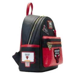 LOUNGEFLY NBA Chicago Bulls Patch Icons Mini Backpack -Loungefly NBABK0021 LFNBACHICAGOBULLSPATCHICONSMINIBACKPACK0510SIDE2