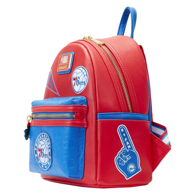LOUNGEFLY NBA Philadelphia 76ers Patch Icons Mini Backpack 5 LOUNGEFLY NBA Philadelphia 76ers Patch Icons Mini Backpack - Image 3
