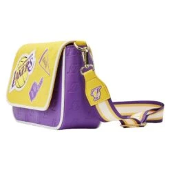 LOUNGEFLY NBA Los Angeles Lakers Patch Icons Crossbody Bag -Loungefly NBATB0005 LFNBALAKERSPATCHICONSCROSSBODYBAG0362SIDE