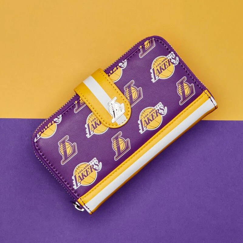 LOUNGEFLY NBA Los Angeles Lakers Zip Around Wallet 4 LOUNGEFLY NBA Los Angeles Lakers Zip Around Wallet - Image 2
