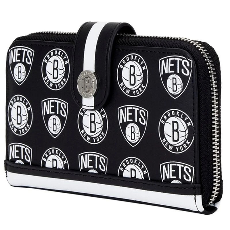 LOUNGEFLY NBA Brooklyn Nets Logo Zip Around Wallet 5 LOUNGEFLY NBA Brooklyn Nets Logo Zip Around Wallet - Image 3