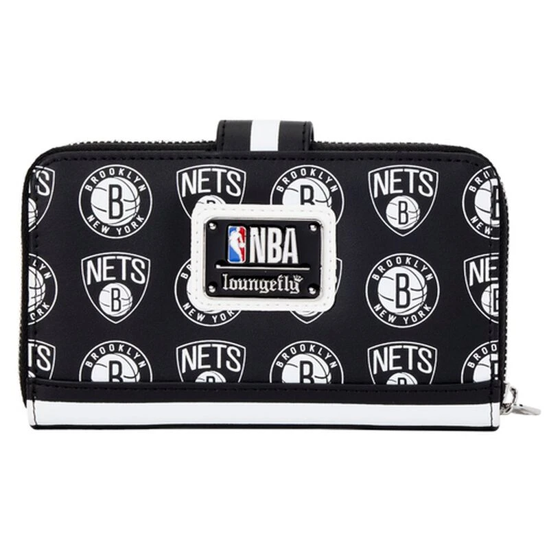 LOUNGEFLY NBA Brooklyn Nets Logo Zip Around Wallet 6 LOUNGEFLY NBA Brooklyn Nets Logo Zip Around Wallet - Image 4