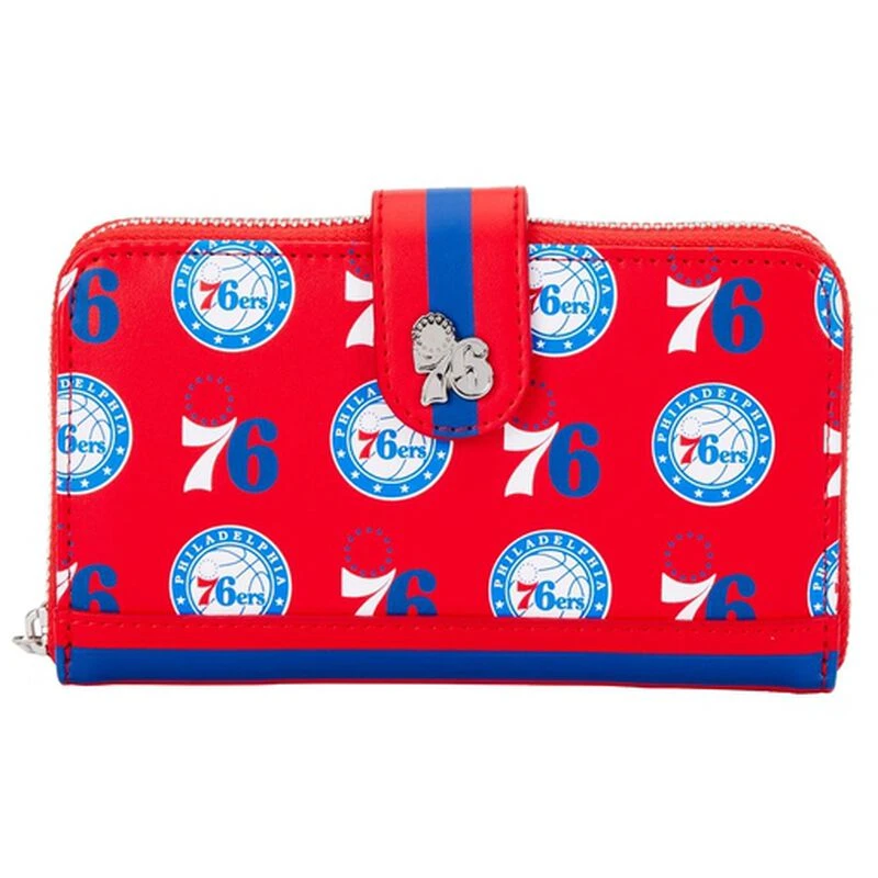 LOUNGEFLY NBA Philadelphia 76ers Logo Zip Around Wallet 3 LOUNGEFLY NBA Philadelphia 76ers Logo Zip Around Wallet