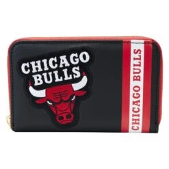 LOUNGEFLY NBA Chicago Bulls Patch Icons Zip Around Wallet