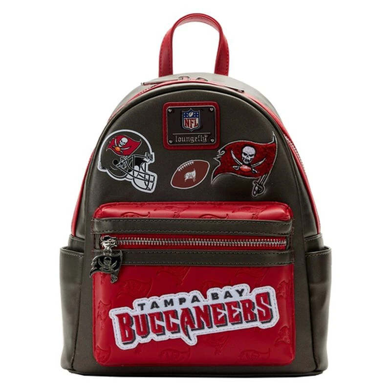 LOUNGEFLY NFL Tamp Bay Buccaneers Patches Mini Backpack 3 LOUNGEFLY NFL Tamp Bay Buccaneers Patches Mini Backpack