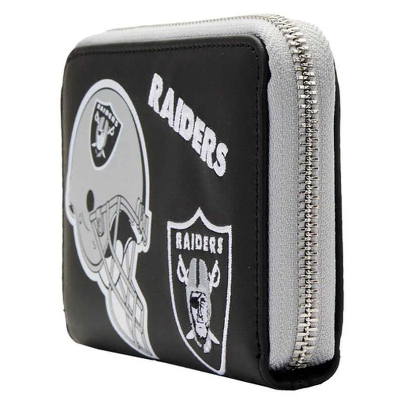 LOUNGEFLY NFL Las Vegas Raiders Patches Zip Around Wallet 4 LOUNGEFLY NFL Las Vegas Raiders Patches Zip Around Wallet - Image 2