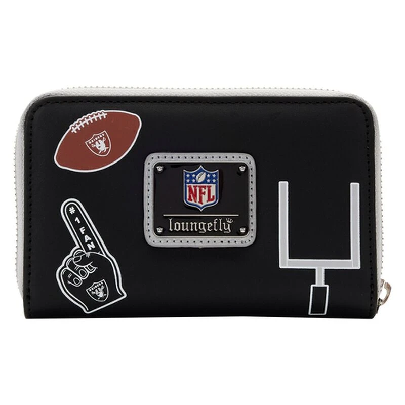 LOUNGEFLY NFL Las Vegas Raiders Patches Zip Around Wallet 5 LOUNGEFLY NFL Las Vegas Raiders Patches Zip Around Wallet - Image 3