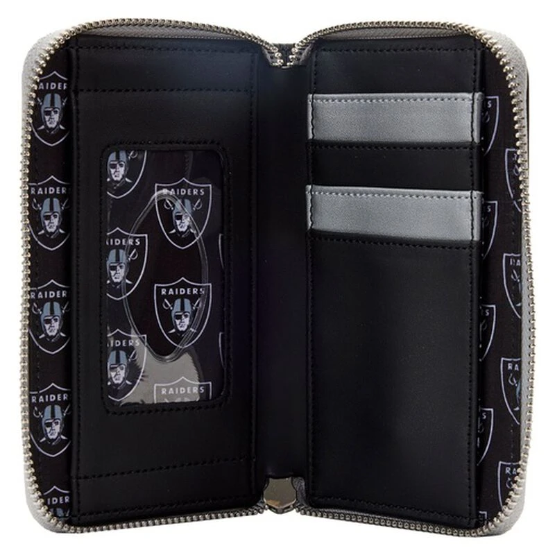 LOUNGEFLY NFL Las Vegas Raiders Patches Zip Around Wallet 6 LOUNGEFLY NFL Las Vegas Raiders Patches Zip Around Wallet - Image 4
