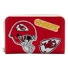 LOUNGEFLY NFL Kansas City Chiefs Patches Zip Around Wallet -Loungefly NFLWA0045 1