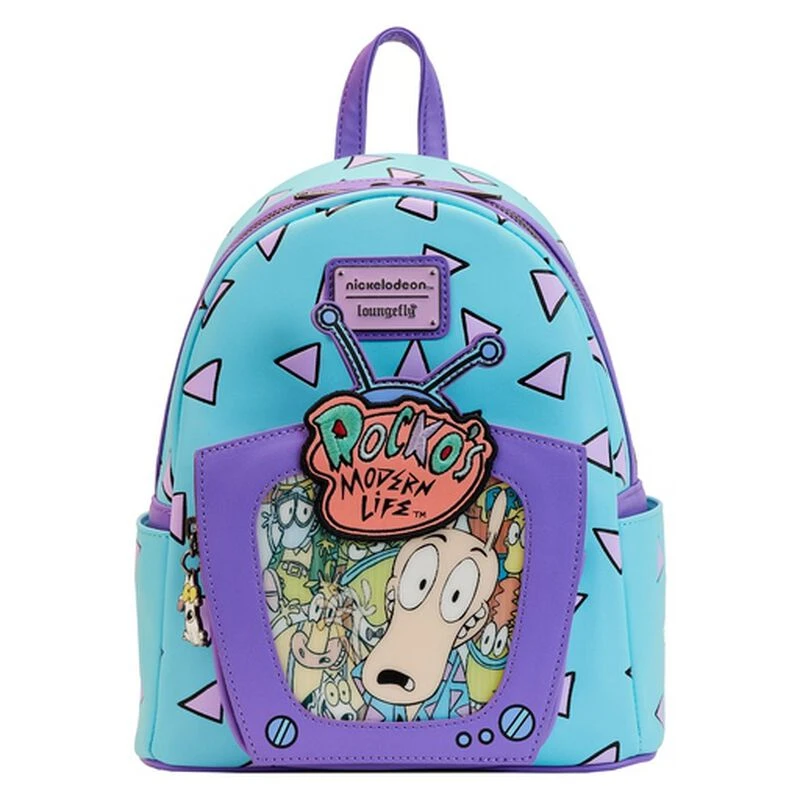 LOUNGEFLY Rocko's Modern Life Lenticular TV Mini Backpack 3 LOUNGEFLY Rocko's Modern Life Lenticular TV Mini Backpack