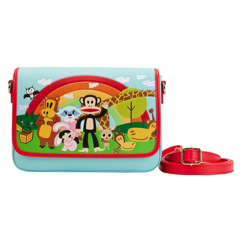 LOUNGEFLY Paul Frank Rainbow Group Crossbody Bag 3 LOUNGEFLY Paul Frank Rainbow Group Crossbody Bag