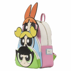 LOUNGEFLY Powerpuff Girls Triple Pocket Backpack -Loungefly PPGBK0001 LFCNPOWERPUFFGIRLSTRIPLEPOCKETBACKPACK0291SIDE
