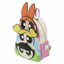 LOUNGEFLY Powerpuff Girls Triple Pocket Backpack -Loungefly PPGBK0001 LFCNPOWERPUFFGIRLSTRIPLEPOCKETBACKPACK0292QUARTER