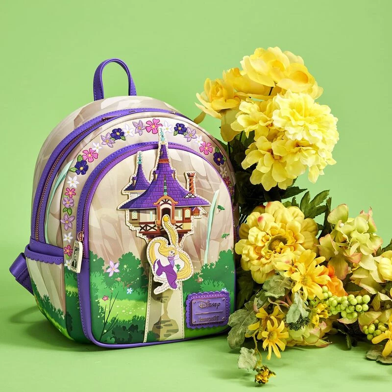 LOUNGEFLY Tangled Rapunzel Swinging From The Tower Mini Backpack 4 LOUNGEFLY Tangled Rapunzel Swinging From The Tower Mini Backpack - Image 2