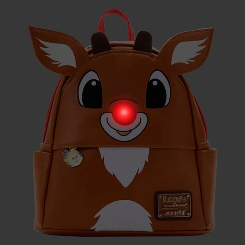 LOUNGEFLY Exclusive - Rudolph The Red-Nosed Reindeer Light Up Cosplay Mini Backpack 5 LOUNGEFLY Exclusive - Rudolph The Red-Nosed Reindeer Light Up Cosplay Mini Backpack - Image 3