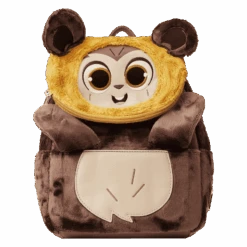 LOUNGEFLY Star Wars Plush Wicket Mini Backpack -Loungefly STBK0398 LFSTARWARSPLUSHPOCKETWICKETMINIBACKPACK1819MOVEMENT20