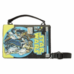 LOUNGEFLY Stitch Shoppe Dark Side Vs. Light Side Comic Book Crossbody Bag
