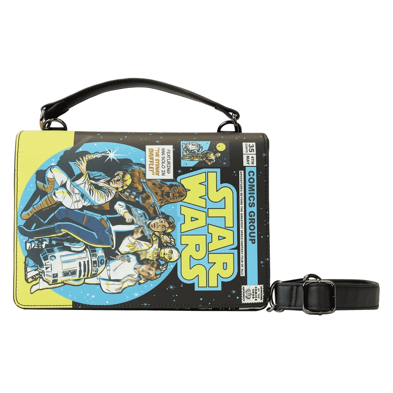 LOUNGEFLY Stitch Shoppe Dark Side Vs. Light Side Comic Book Crossbody Bag 3 LOUNGEFLY Stitch Shoppe Dark Side Vs. Light Side Comic Book Crossbody Bag